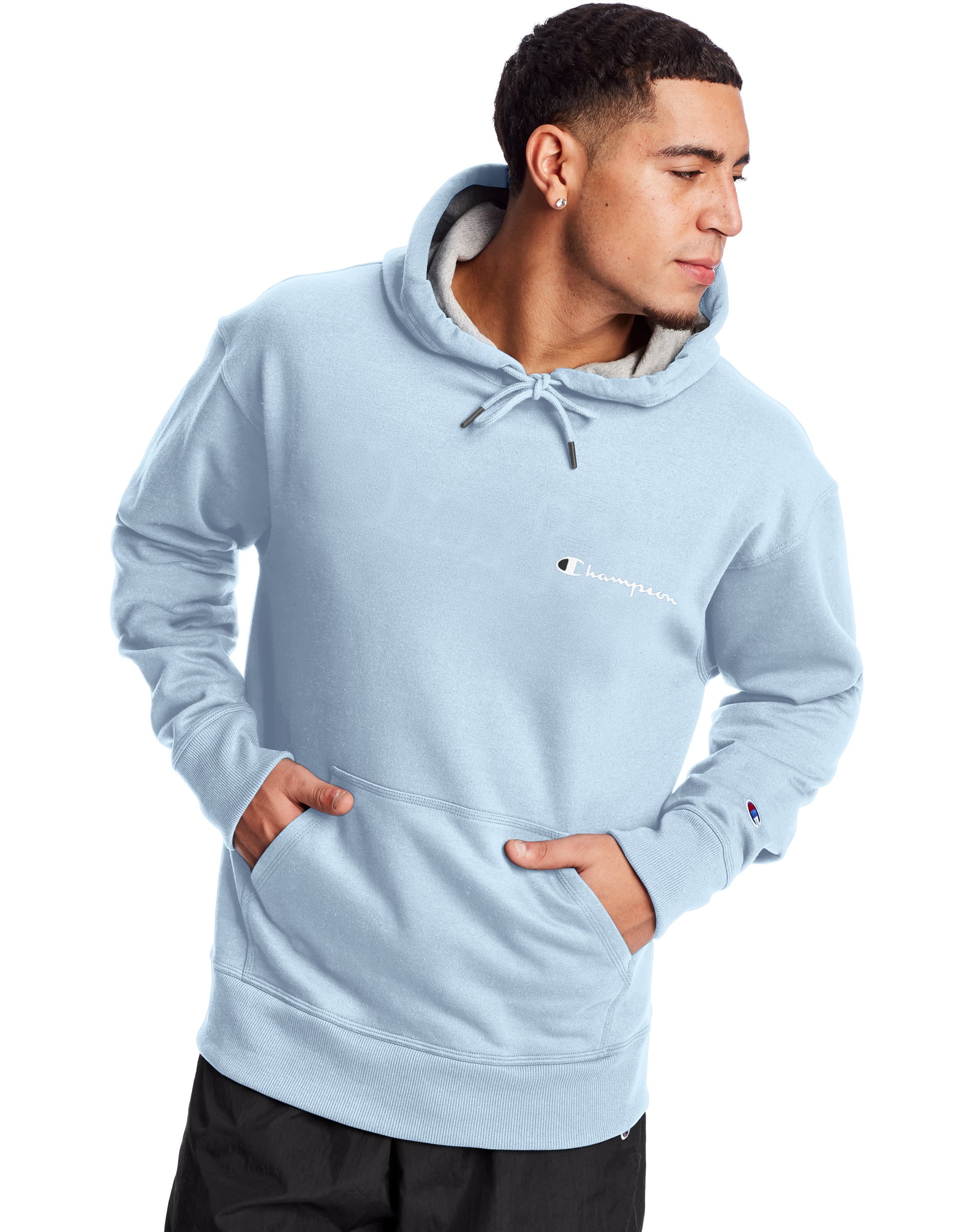Champion Mens Powerblend Pullover Hoodie M Mache Blue Walmart