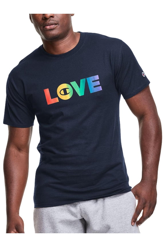 Mens Rainbow Love Jersey Graphic T-Shirt