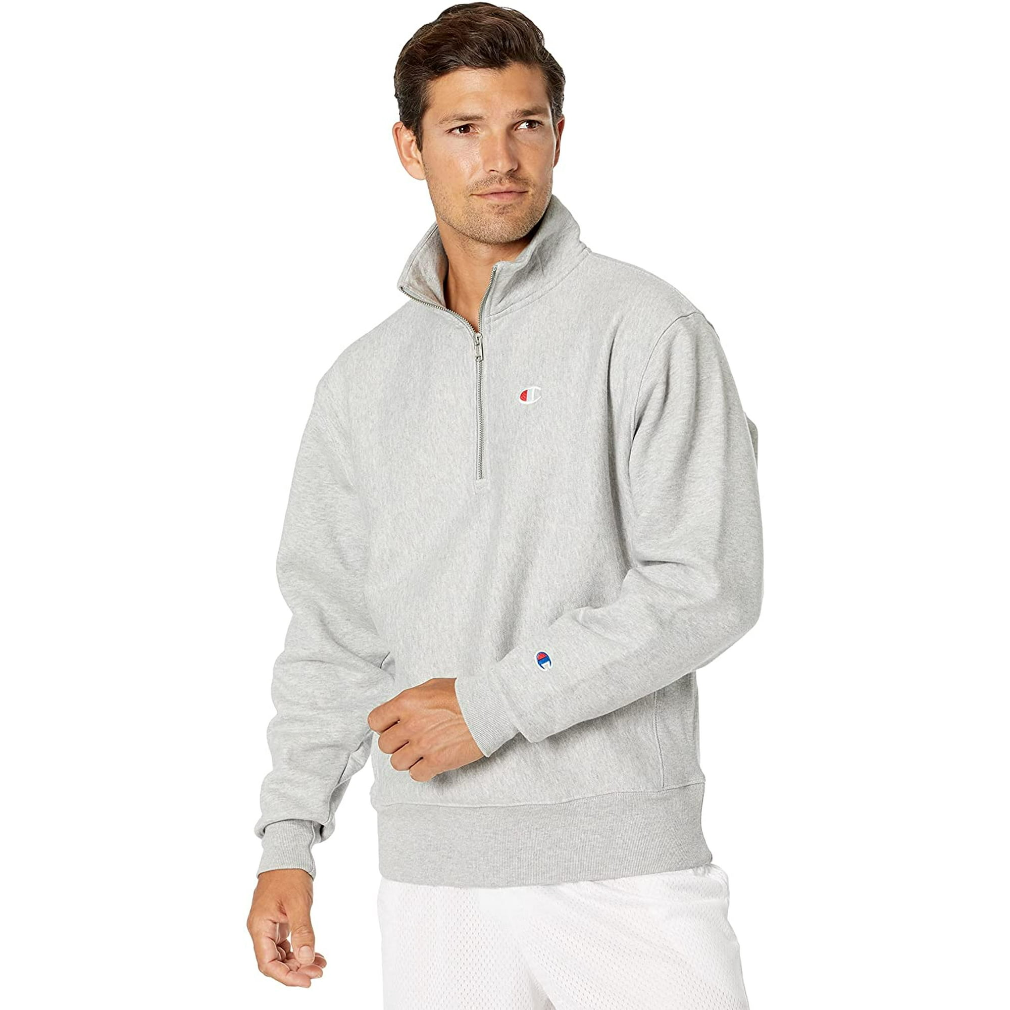 Champion Mens Reverse Weave 1/4 Zip Pullover XX-Large Oxford Gray -  Walmart.com