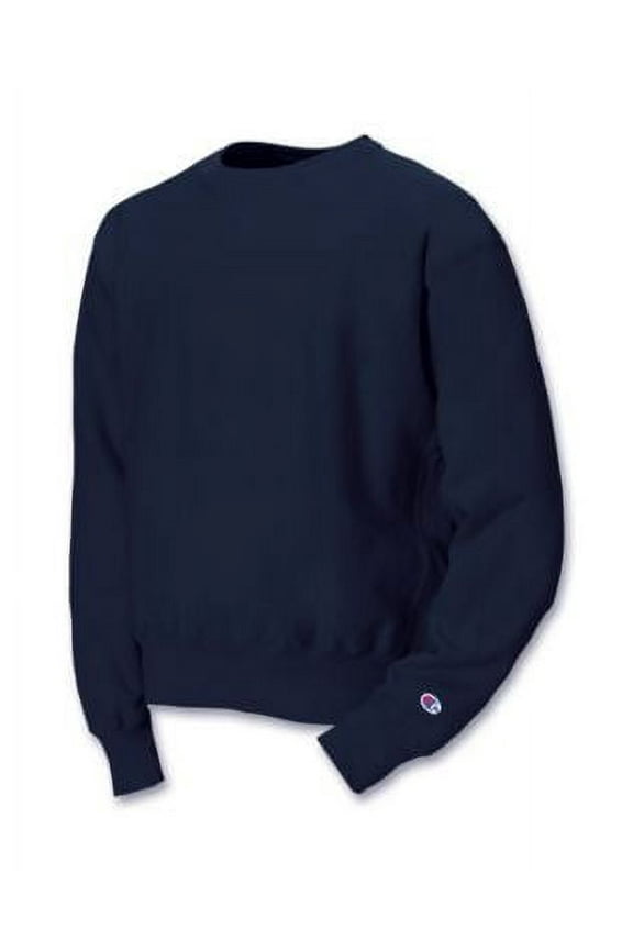 Mens Reverse Weave Crew, S, Team Navy