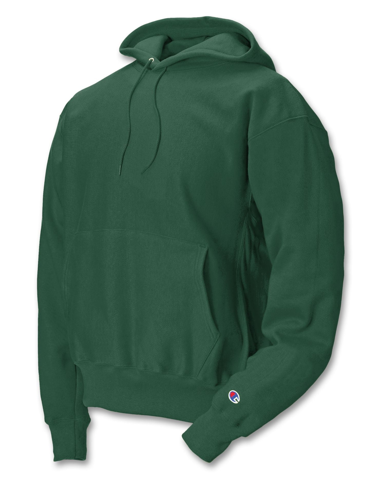 Champion Mens Reverse Weave Fleece Hoodie, XS, Dark Green