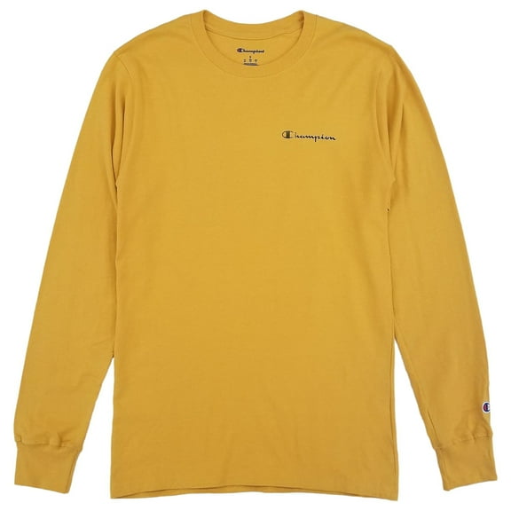 Champion Mens Royal Gold Long Sleeve Crew Neck Graphic Tee Shirt Small