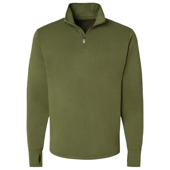 Champion Mens Sport Quarter-Zip Pullover, S, Fresh Olive