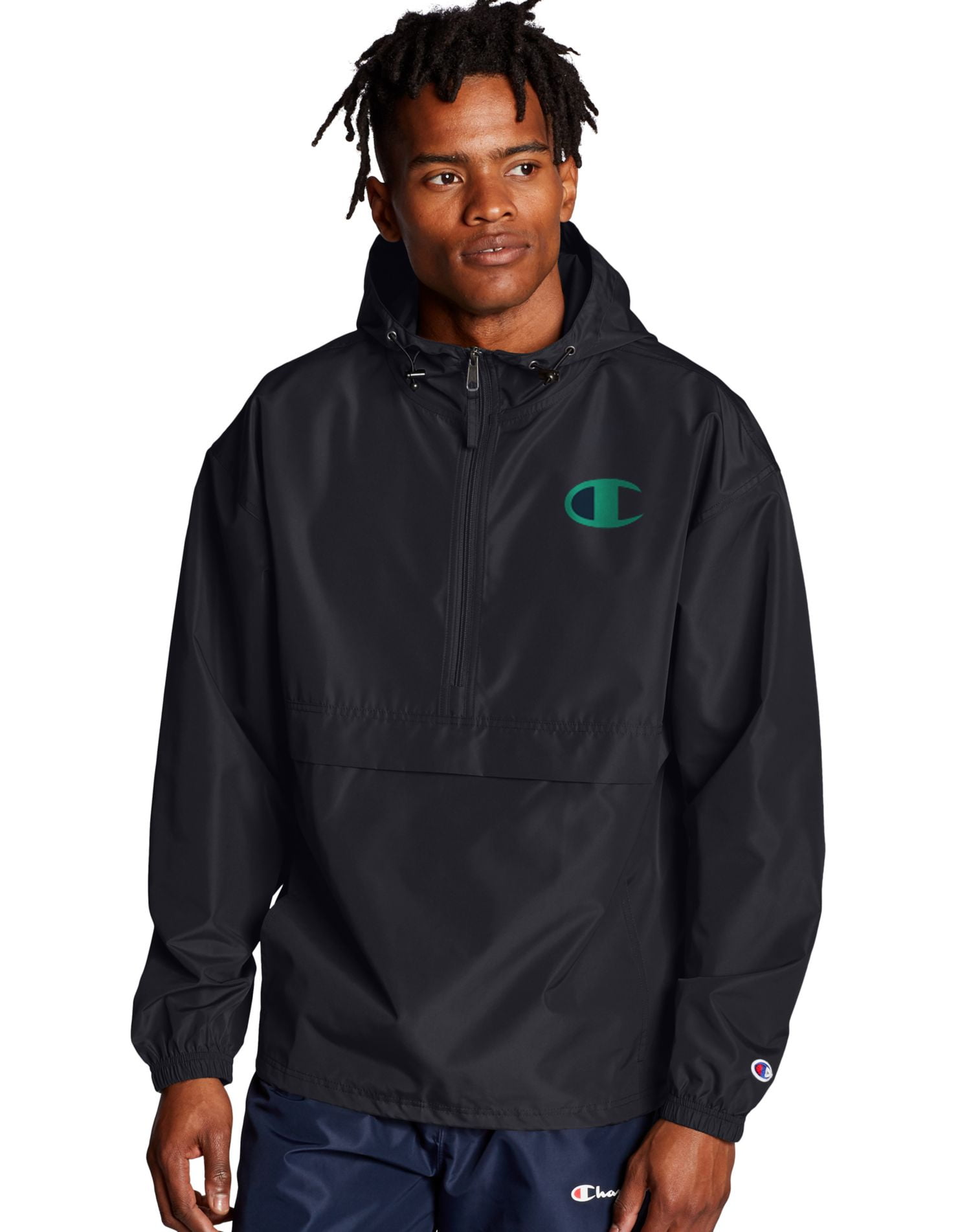 Champion Mens Stadium Packable Jacket, S, Black - Main Image