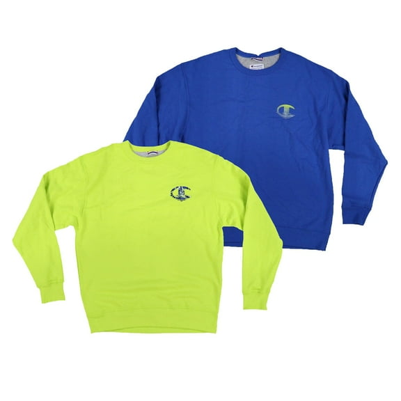 Champion Mens Sweatshirt Pullover Standard-Fit Crewneck Cotton Blend Logo New