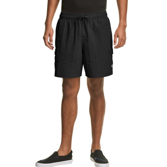 Champion Mens 7-inch Take A Hike Cargo Shorts, M, Black