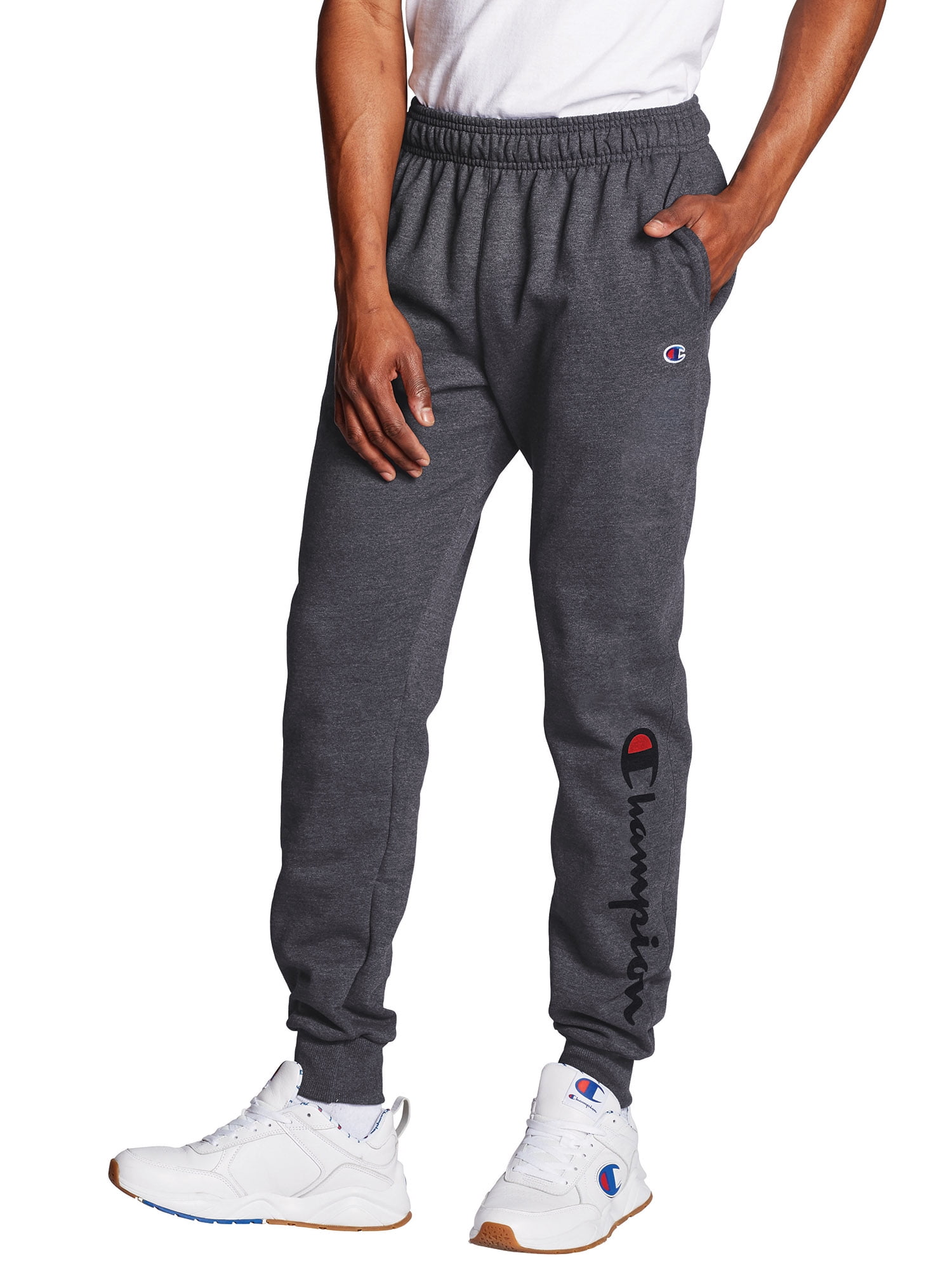 Champion Mens and Big Mens Powerblend Fleece Graphic Jogger up to