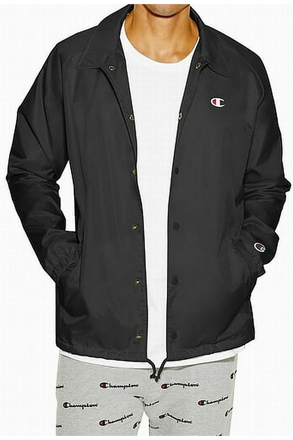 NEW Black Mens Size 2XL Snap Button Front Coaches Jacket
