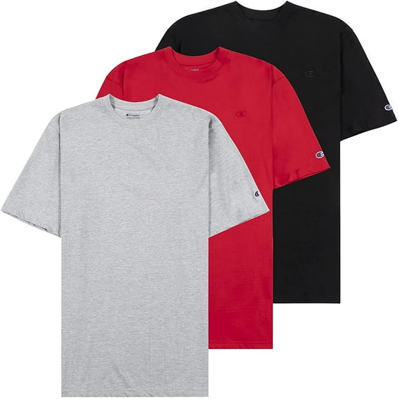 Champion Pack of 3 Big and Tall Men's T-Shirts, 100% Cotton Tee Shirts for Men