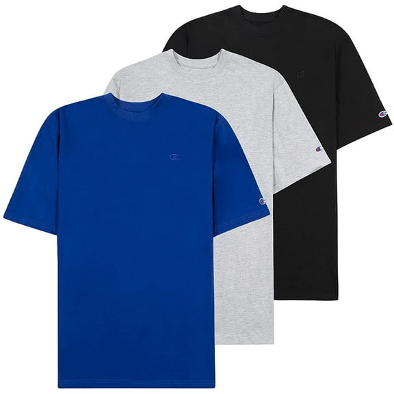 Champion Pack of 3 Big and Tall Men's T-Shirts, 100% Cotton Tee Shirts for Men