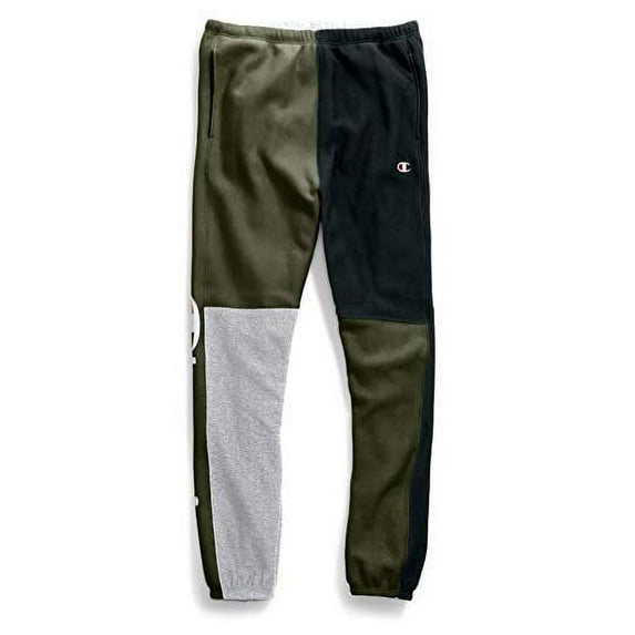 Champion Pants The Reverse Weave Colorblock Sweats in Olive Combo XXL