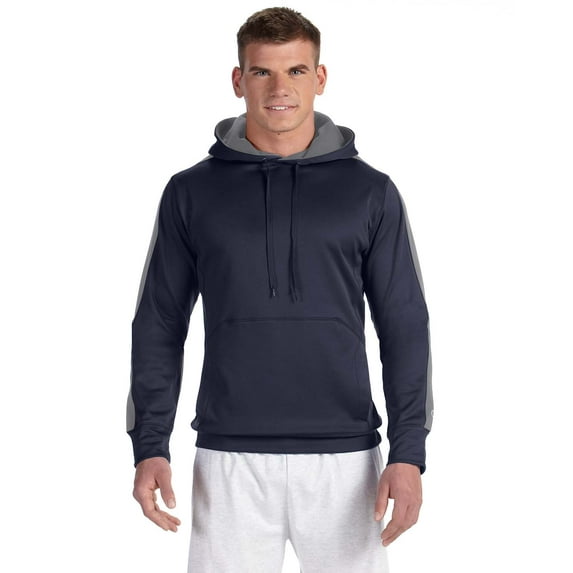 Champion Performance 5.4 oz. Colorblock Pullover Hood (S220) Navy/Stone Grey, L