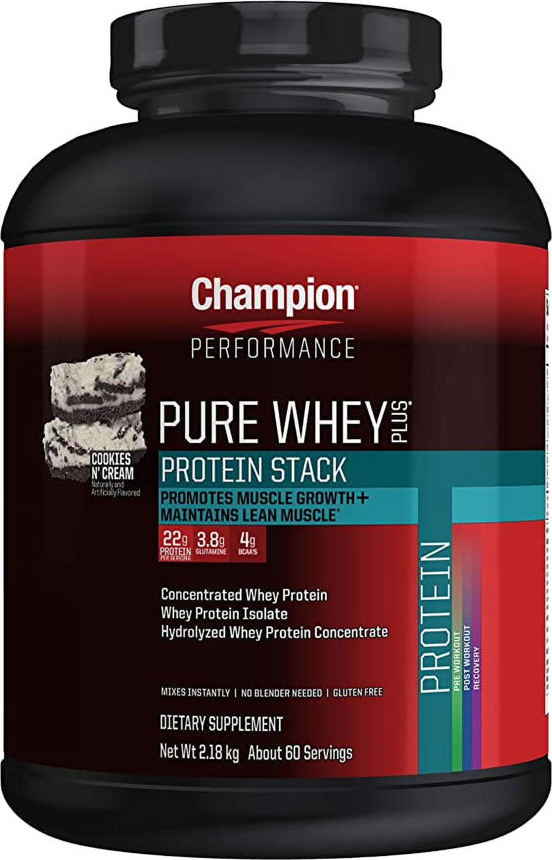 Champion Performance Pure Whey Plus Protein Stack Cookies and Cream Whey Protein Isolate