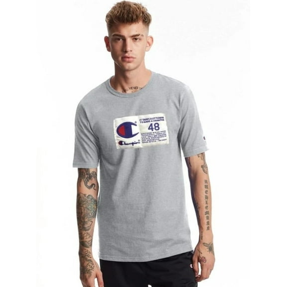 Champion Photo-real Jock Tag Heritage Tee Oxford Gray GT19 586377 1IC