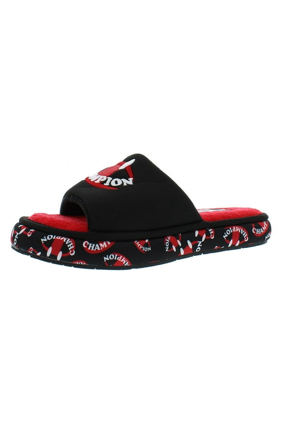 Plush Smile Slide  Womens Shoes Size 6, Color: Black/Scarlet