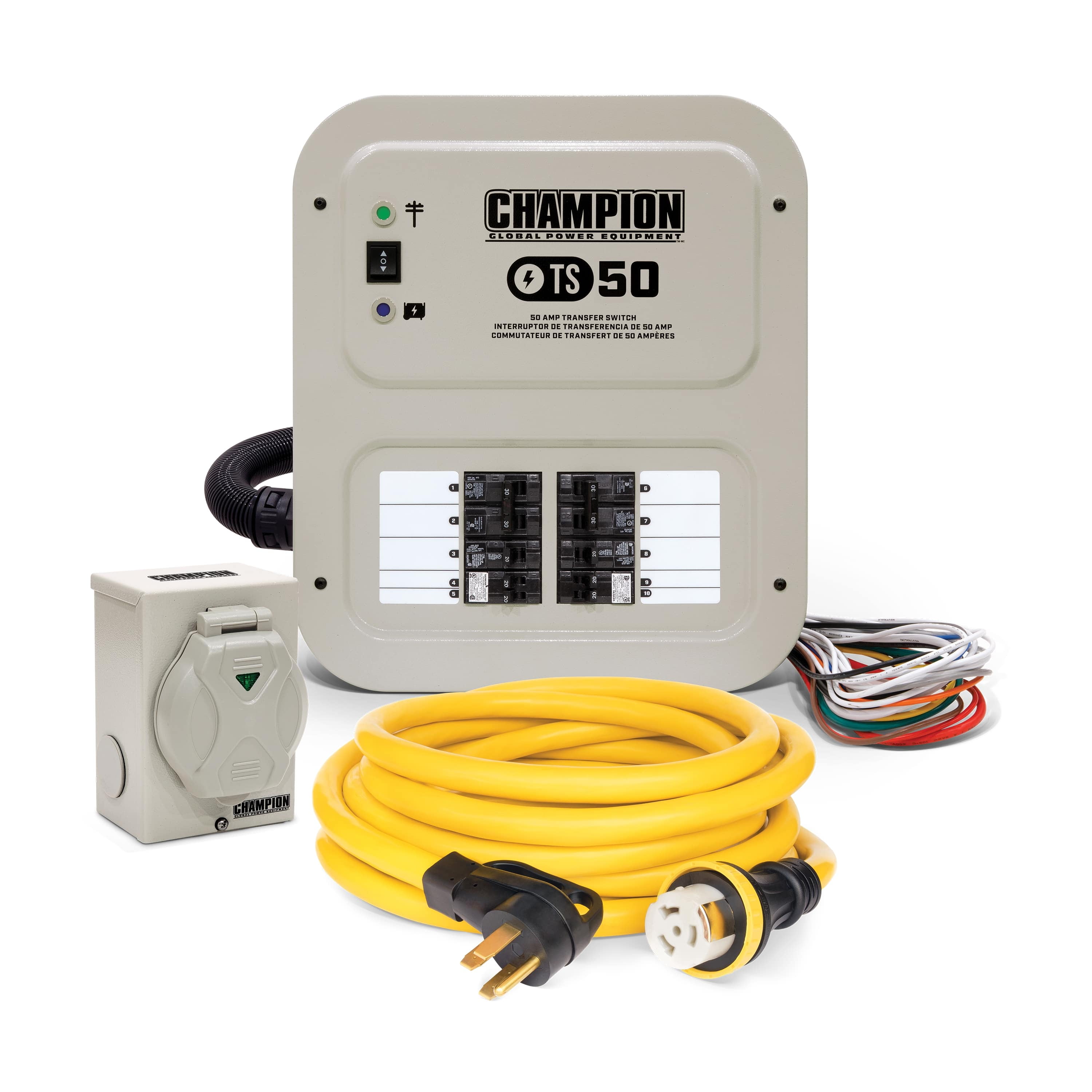 Champion Power Equipment 50A Indoor-Rated Manual Transfer Switch with ...