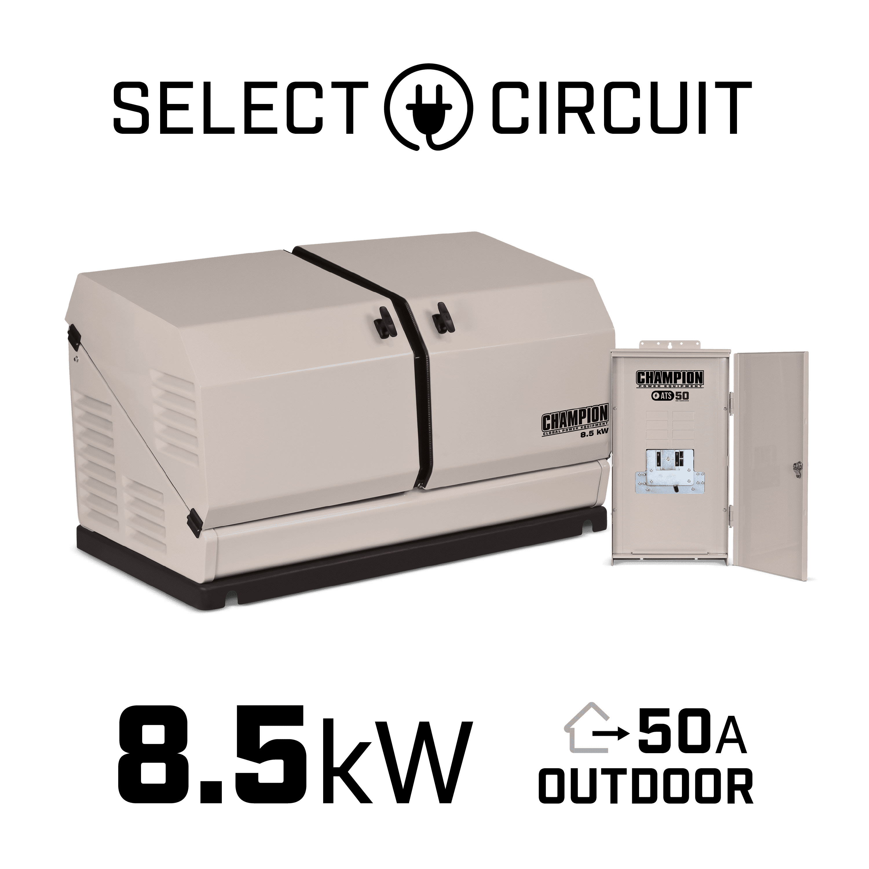Champion Power Equipment 8.5kW Home Standby Generator with 50-Amp Outdoor Automatic Transfer Switch