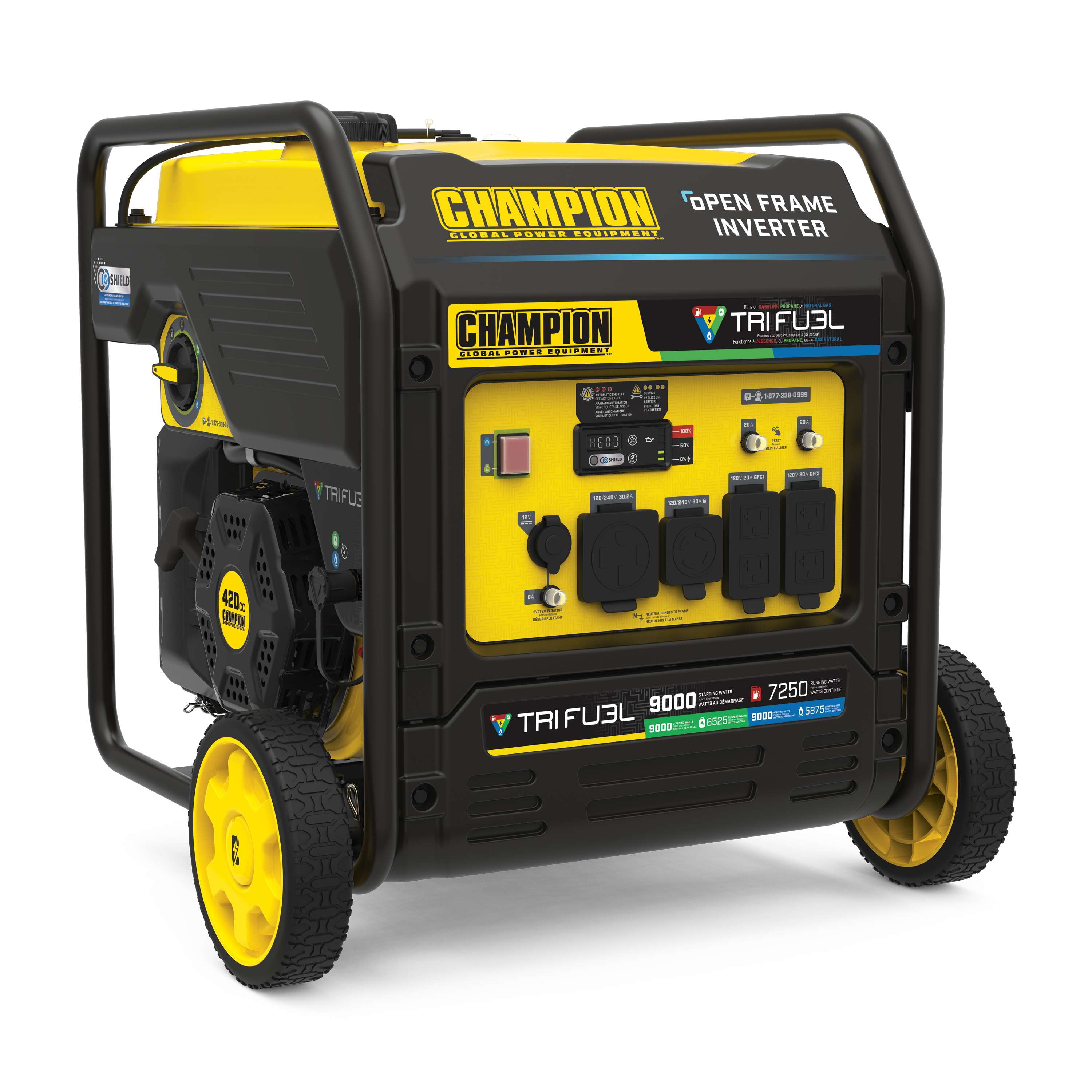Champion 9000-Watt Electric Start Tri Fuel Home Backup Portable