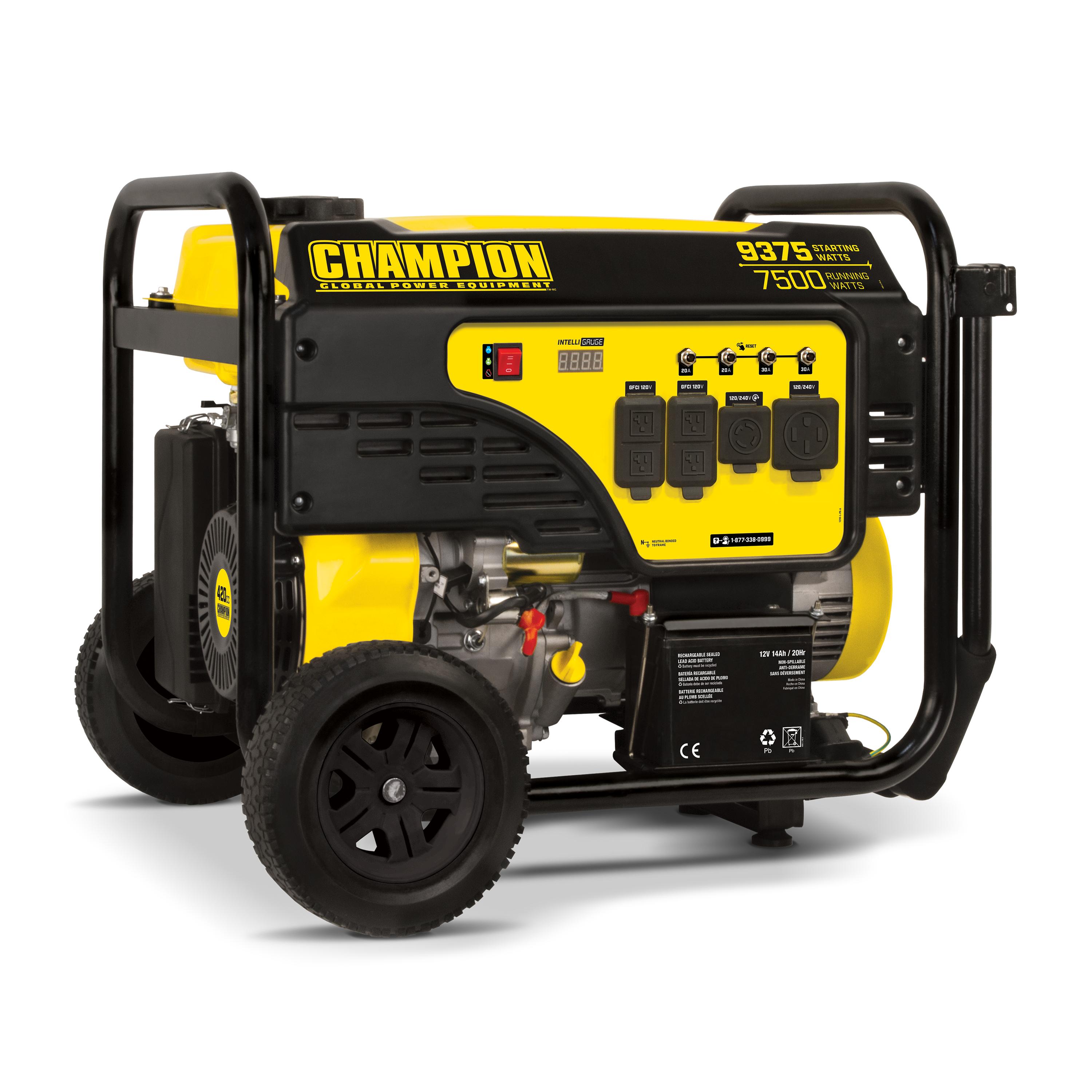 Champion Power Equipment 9375/7500 Watts Portable Generator with Electric Start - image 1 of 10