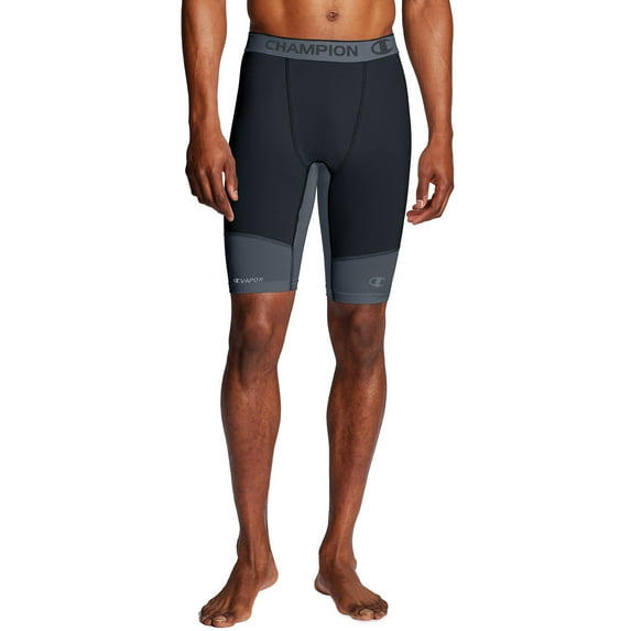 Champion PowerFlex 9' Men's Solid Compression Shorts, Stealth/Stormy Night - M