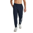 thumbnail image 1 of Champion, Powerblend, Fleece Joggers, Comfortable Sweatpants for Men Reg. or Big, Navy Script, 3X-Large Tall, 1 of 7