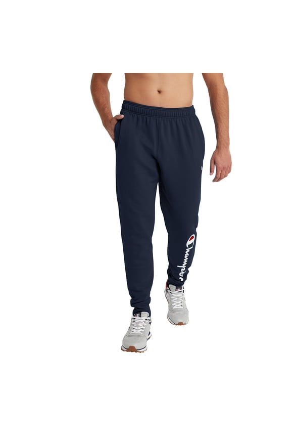 , Powerblend, Fleece Joggers, Comfortable Sweatpants for Men Reg. or Big, Navy Script, 3X-Large Tall