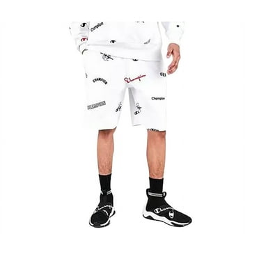 Champion Reverse Weave Aop Cut Off Mens Active Shorts Size S, Color: White