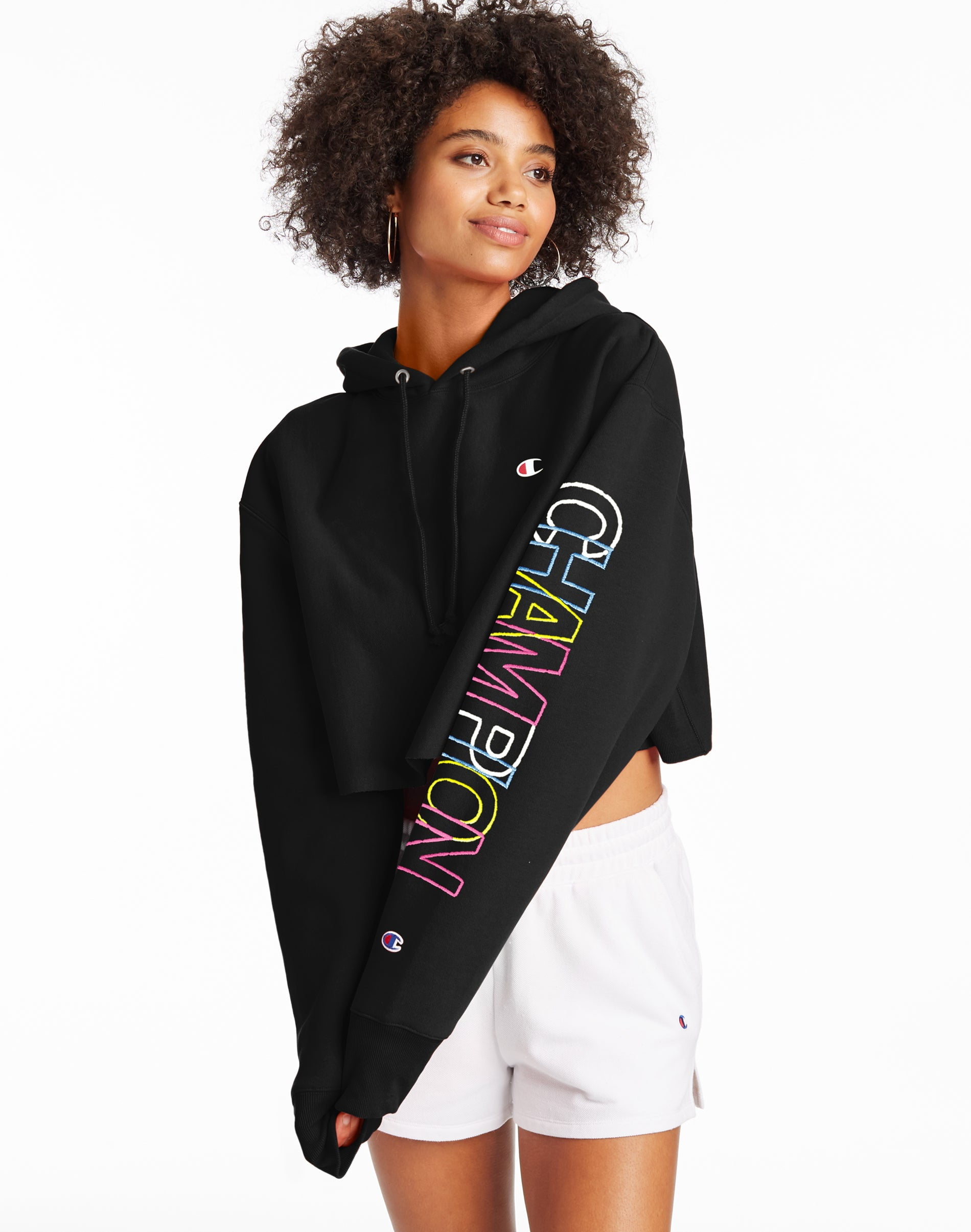 Champion C-Life Reverse Weave Cropped Cut Off Women's Hoodie