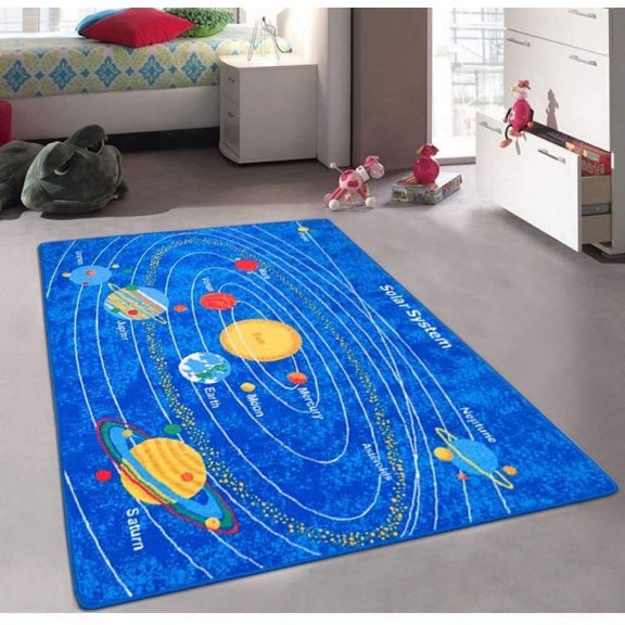 Champion Rugs Galaxy Solar System Planets Pluto Jupiter Mars Venus Science Fun Education Carpet (3 Feet X 5 Feet)