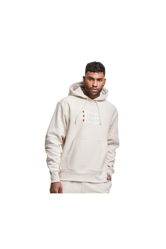 # Rw Triple Script Hoodie Mens Active Hoodies Size M, Color: Beige/Pebblestone