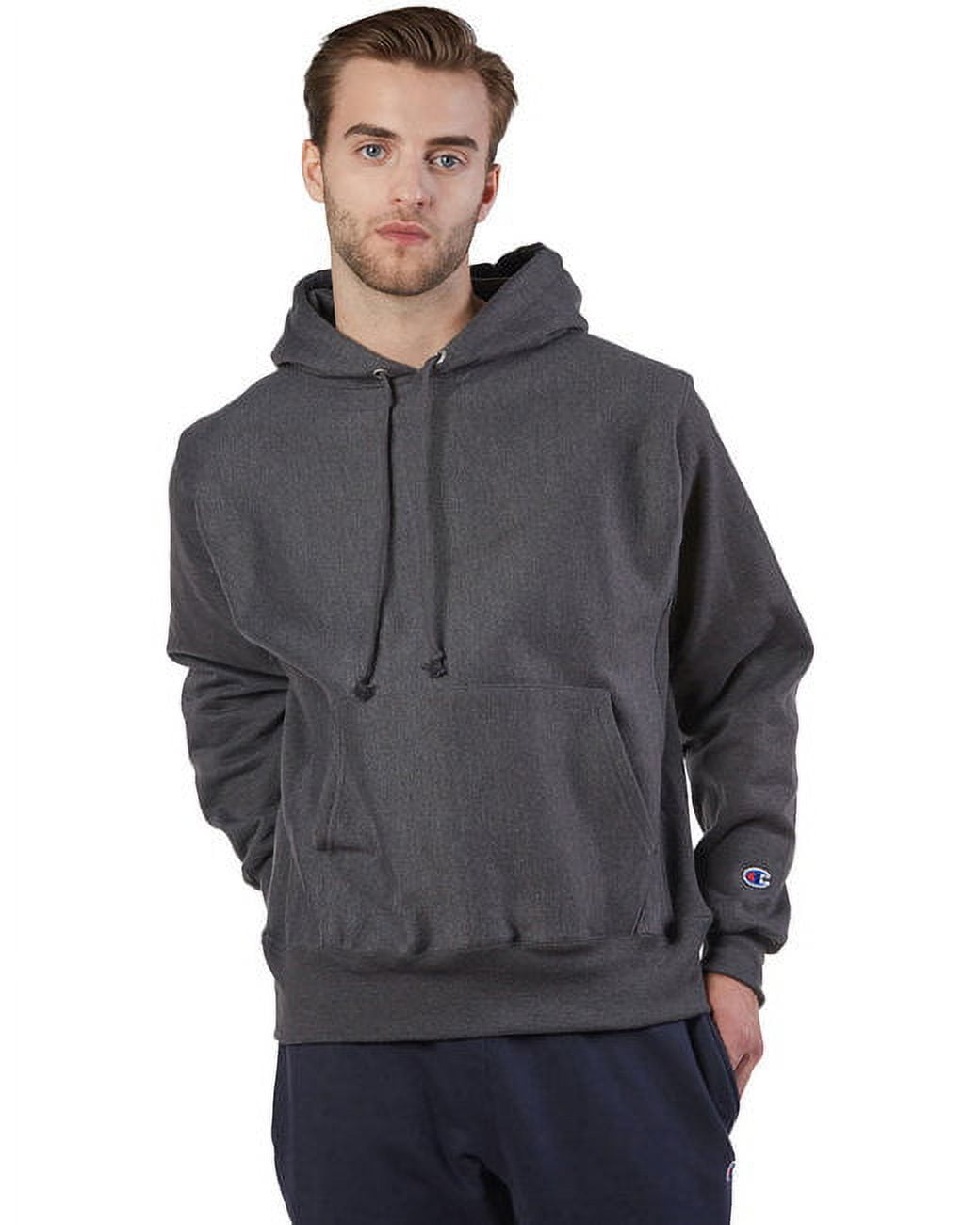 Champion B20484144 Mens Reverse Weave Hooded Sweatshirt, Stone