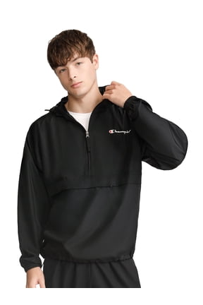 Men’s Stadium Packable Jacket with Script Logo, Standard Fit, Lightweight Water-Resistant Polyester Fabric, Sizes S-4XL