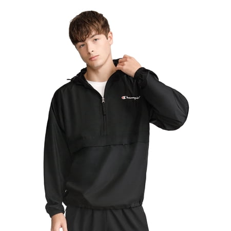 Champion Men’s Stadium Packable Jacket with Script Logo, Standard Fit, Lightweight Water-Resistant Polyester Fabric, Sizes S-4XL