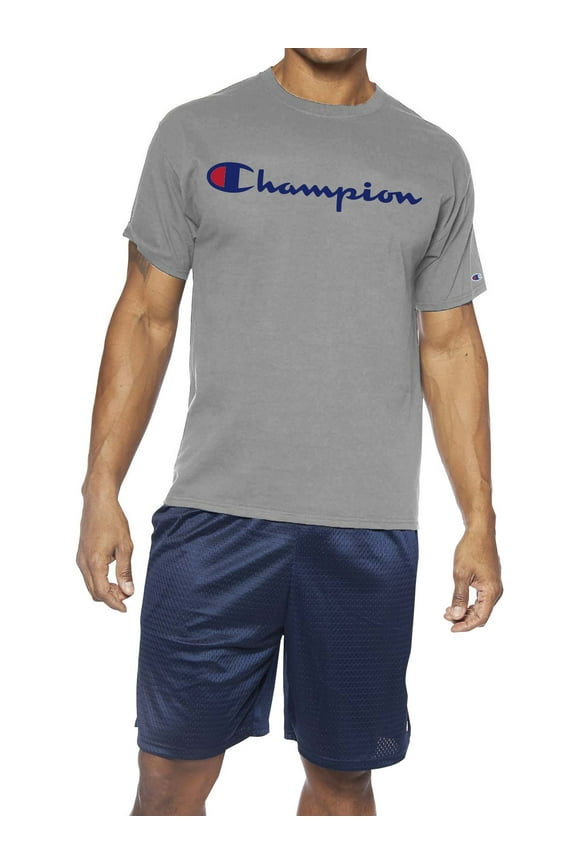 Short Sleeve Crew Neck Classic Script Logo Graphic T-Shirt (Men's)