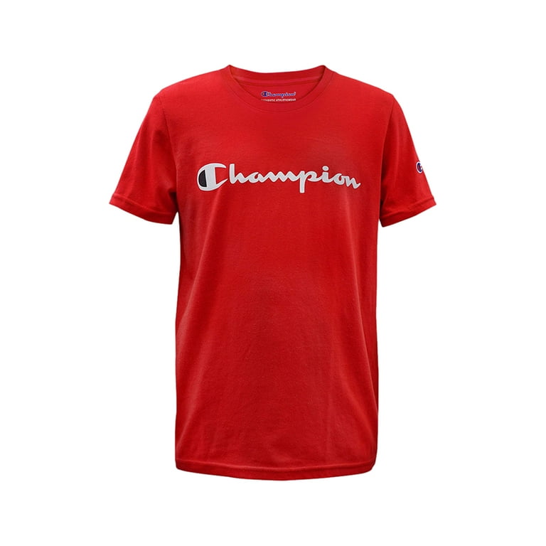 Champion Signature Short Sleeve Graphic Athletic Boys Active Shirts Tees Size XL Color Red White