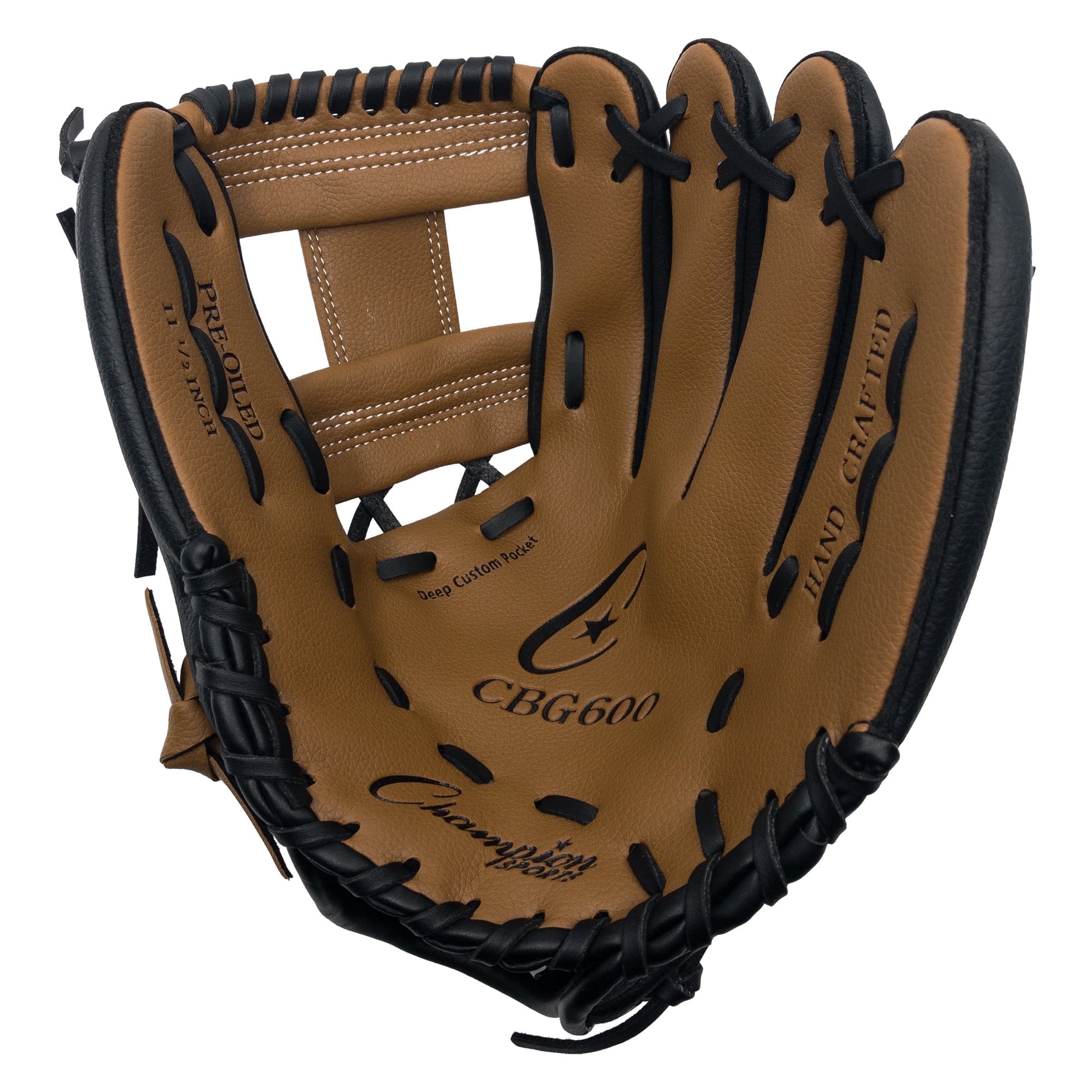 Champion Sports 12" Glove | Synthetic Leather Back and Front | Triple Bar Open Web and Conventional Back Design | Deep Set Pocket | Age: Adult Large-H.S. | Left-Handed Glove
