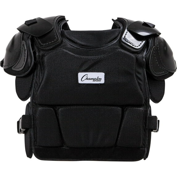 Champion Sports Low Rebound Foam Professional Model Chest Protector - 12" - Black