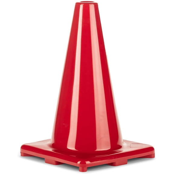 Champion Sports 12" High Visibility Flexible Vinyl Cone for Athletics, Practices and Social Events, Red