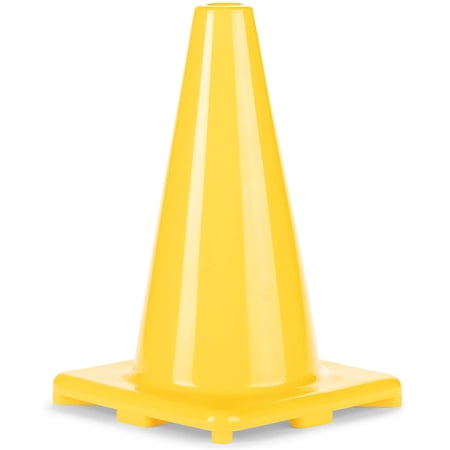 Champion Sports 12" High Visibility Flexible Vinyl Cone for Athletics, Practices and Social Events, Yellow