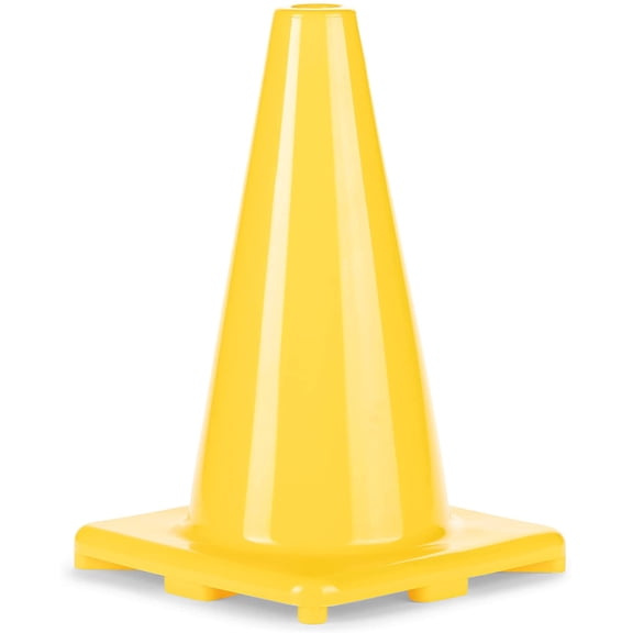 Champion Sports 12" High Visibility Flexible Vinyl Cone for Athletics, Practices and Social Events, Yellow