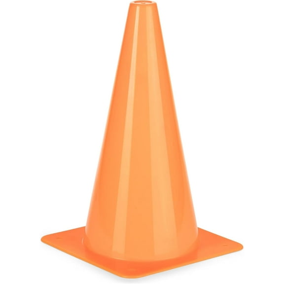 Champion Sports High Visibility Plastic Cone for Athletics and Social Distancing, Fluorescent Orange, 12 Inch