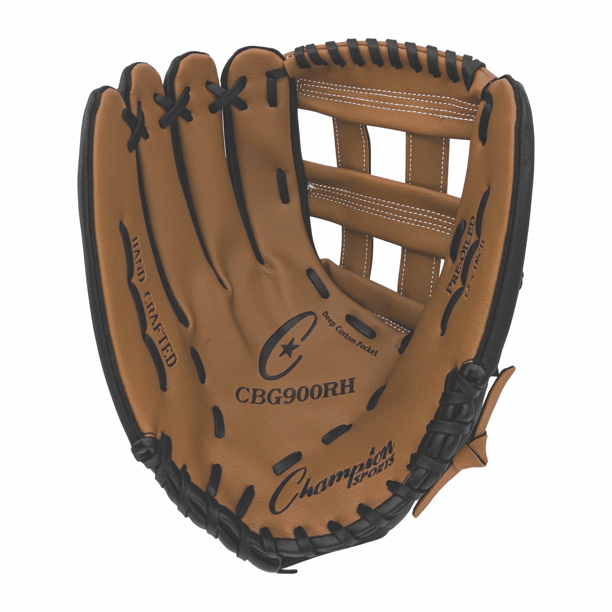 Champion Sports 12" Glove | Synthetic Leather Back and Front | Triple Bar Open Web and Conventional Back Design | Deep Set Pocket | Age: Adult Large-H.S. | Right-Handed Glove