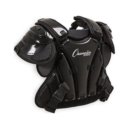 Champion Sports Umpire Chest Protector: 3 Millimeter Molded Plate Armor Style Softball & Baseball Chest Protector - Black