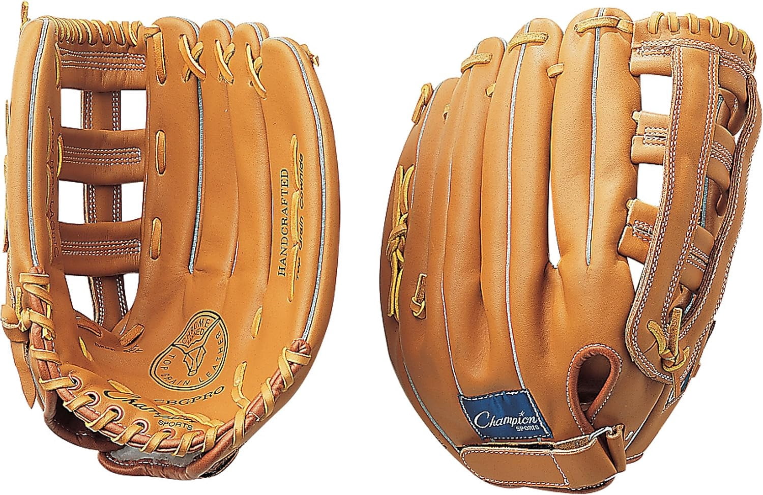 Champion Sports Infield Trainer Glove - Rounded Shape Design | Cowhide Leather Construction for Comfort Grip | Finger Slots Inside Glove | Ideal Design for Learning Fundamentals