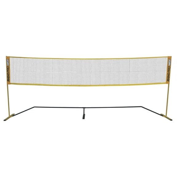 Champion Sports Adjustable Racquet Sport Net: Portable 14 Foot Racket Sport Game Net for Volleyball, Tennis, Pickleball, and Badminton - Yellow