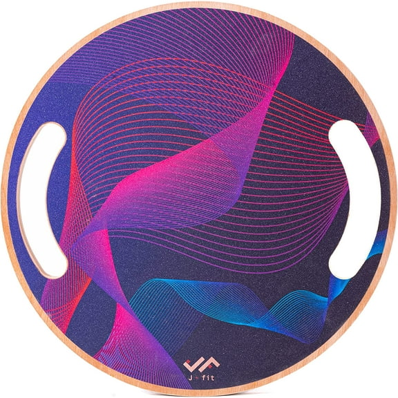 JFIT Balance Board, 15.4  360 Rotation, for Balance, Coordination, Posture - Large, Wooden Wobble Boards with 18 Tilting Angle for Workouts - Premium Core Trainer Equipment