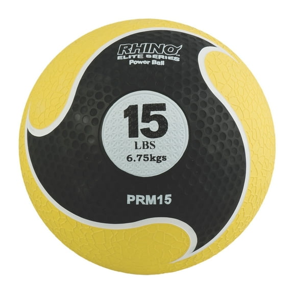 Champion Sports Rhino Elite Medicine Ball (15 pounds), Yellow