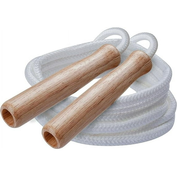 Champion Sports SR Series Classic Nylon Jump Rope with Wood Handles, 16-Feet (Single)