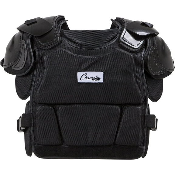 Champion Sports Low Rebound Foam Professional Model Chest Protector - 16" - Black