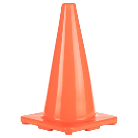 Champion Sports High Visibility Flexible Vinyl Cone for Athletics and Social Distancing, Orange, 18 Inch